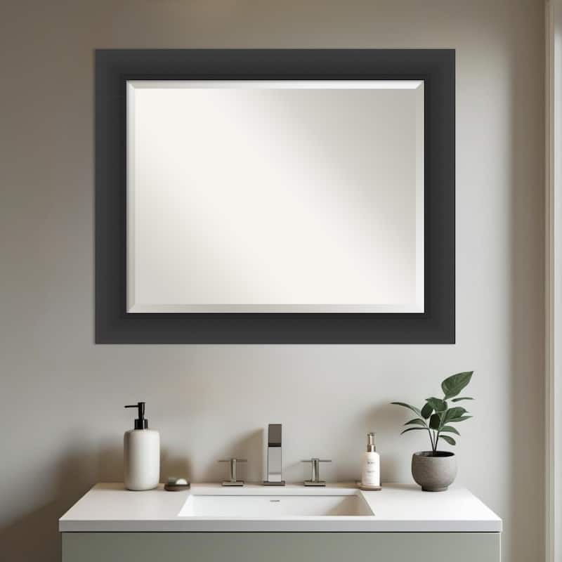 Sloped Beveled Framed Bathroom Vanity Wall Mirror