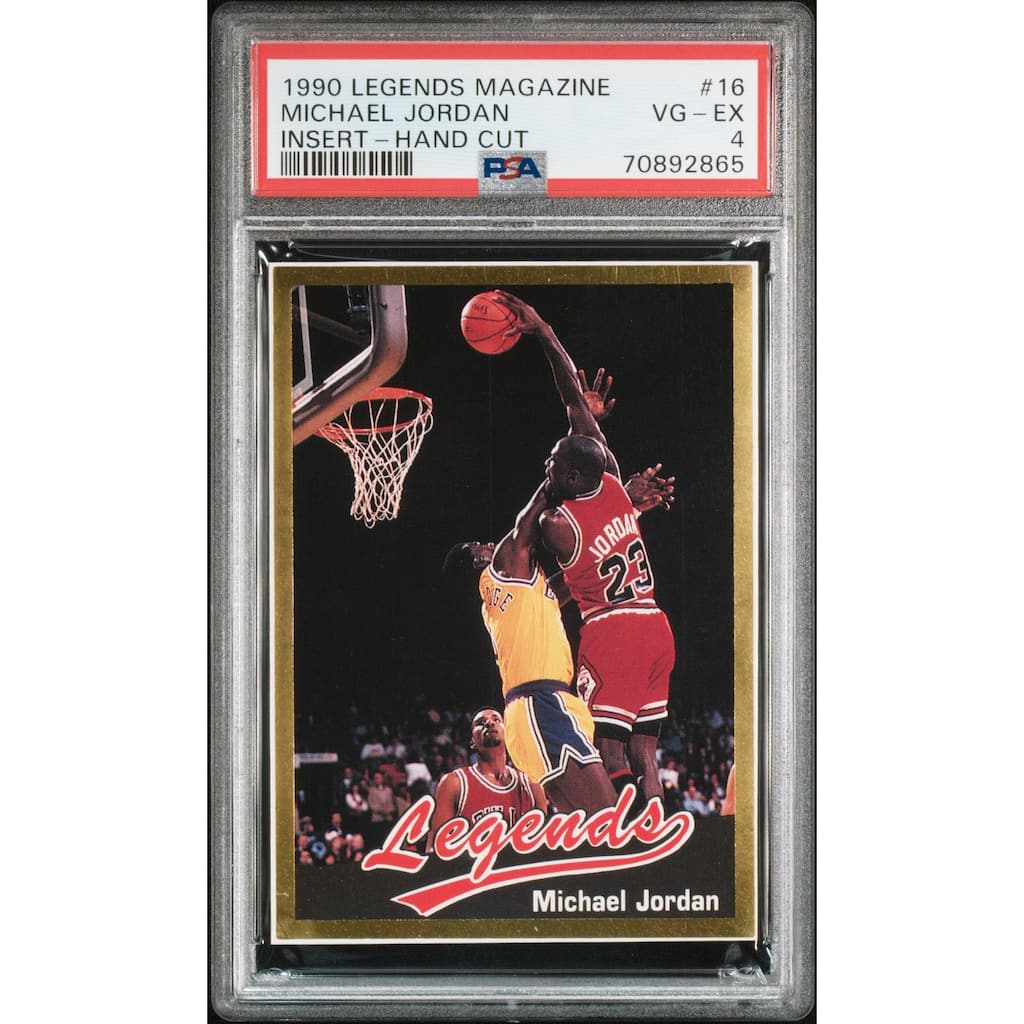 Michael Jordan 1990 Legends Magazine Insert Hand Cut Card #16 Graded PSA 4 - 8'6" x 11'6"