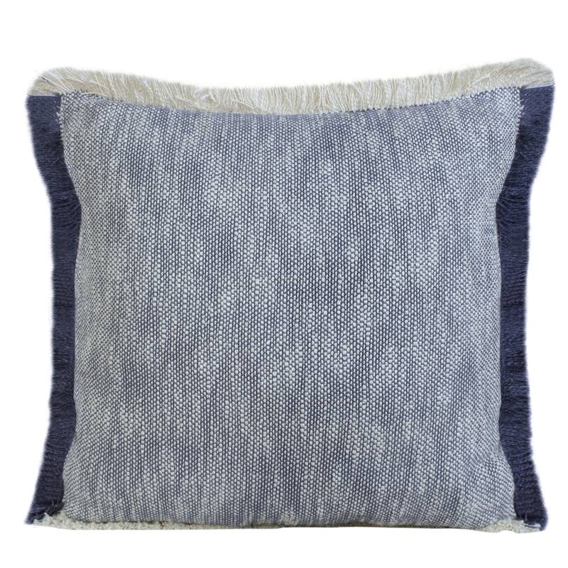 Sevita Two-Tone Cotton Fringe Throw Pillow