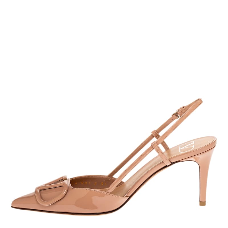 Valentino Signature Patent Leather Slingbacks