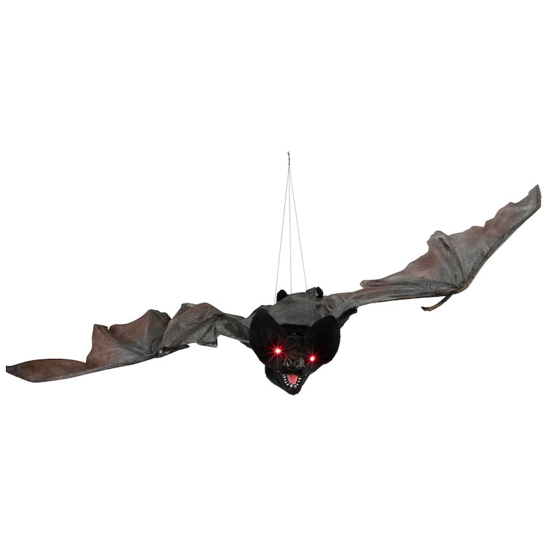 LED Lighted Animated Halloween Bat with Moving Wings - 48"