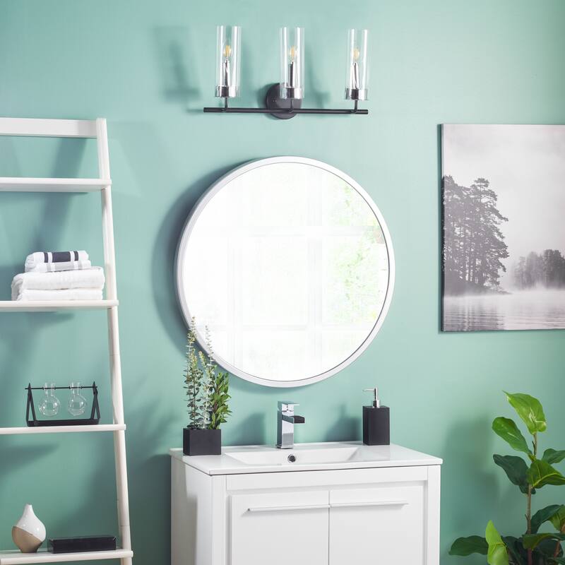 SAFAVIEH Lighting Remery 3-light LED Vanity Sconce - Matte Black/Chrome - 22"W x 6"D x 12"H