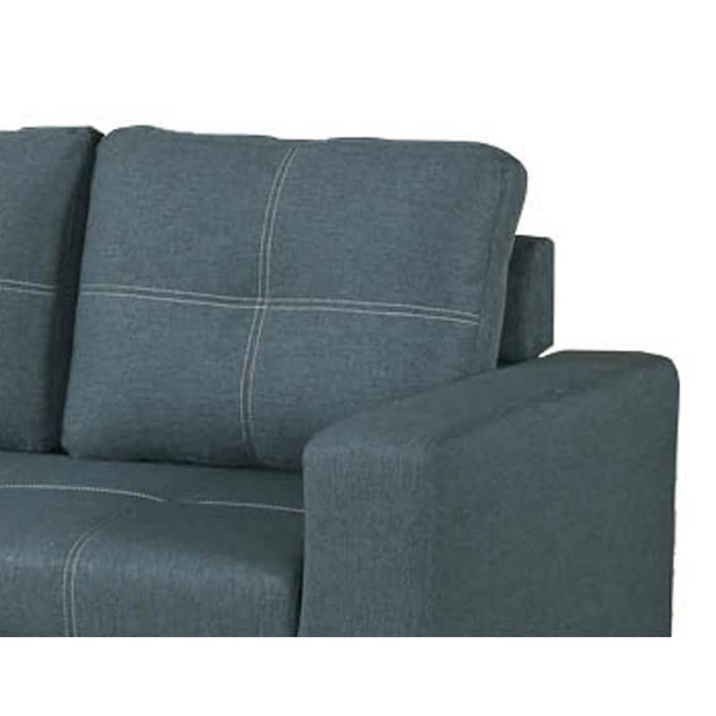 Poly fiber Fabric Convertible Sofa In Grey