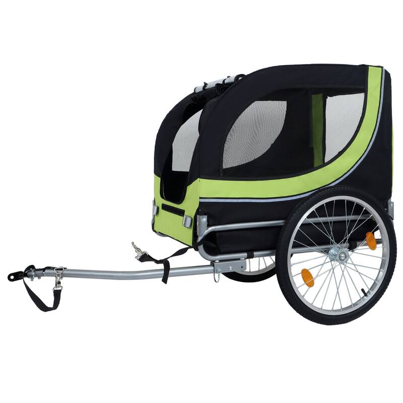 Large Folding Bike Trailer For Dogs - 66lb Capacity All-Terrain Pet Carrier, Durable Steel Frame For Cycling