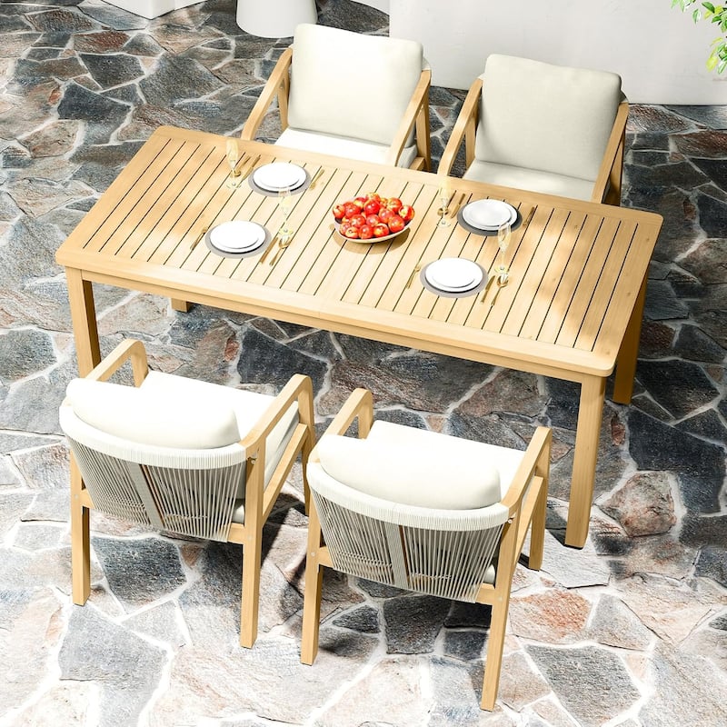 5-Piece Patio Dining Set Table & Chairs - N/A