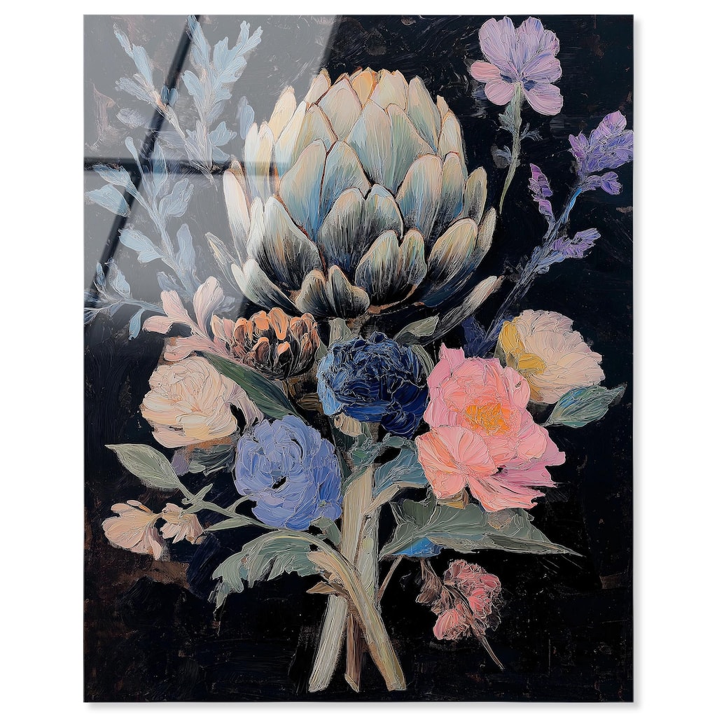 Moody Artichoke I Acrylic by Art Remedy, Ready to Hang