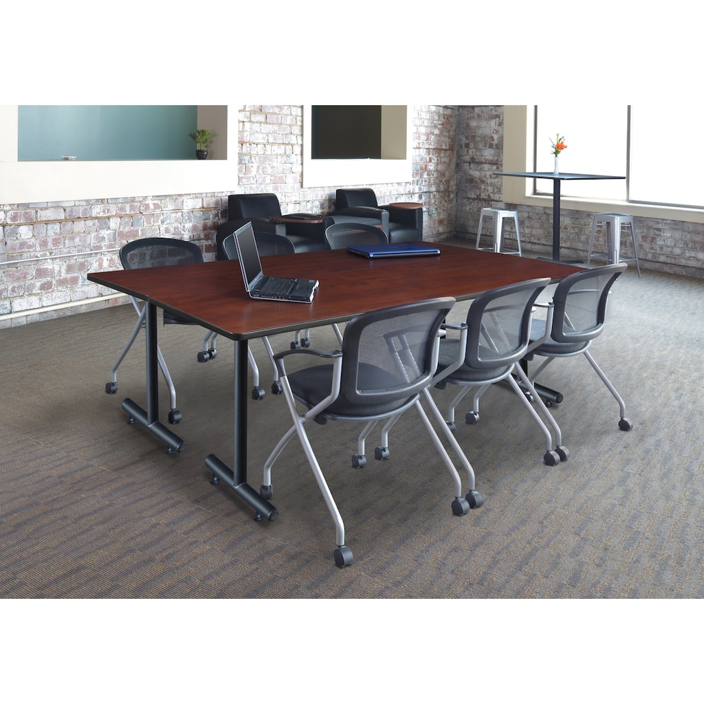 84" x 24" Training Table- Cherry and 3 Nesting Chairs - 84" x 24"