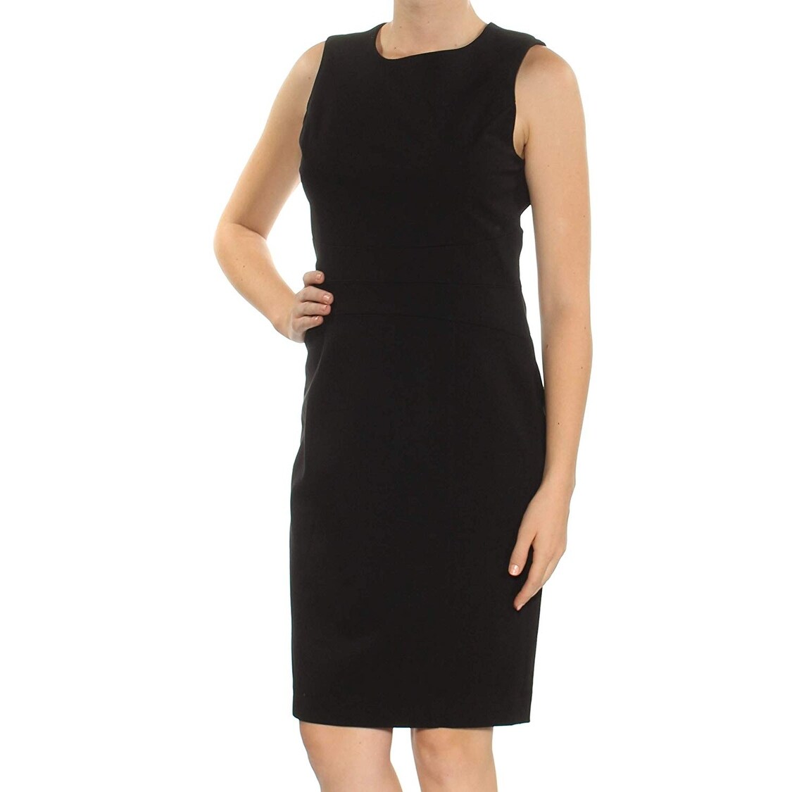 sleeveless ponte knit sheath dress