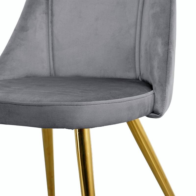Modern Light Luxury Dining Chairs with Metal Legs-Set of 4