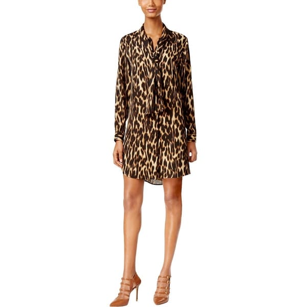 womens animal print shirt dress