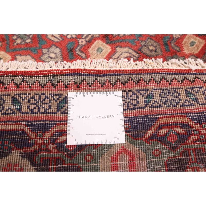 ECARPETGALLERY Hand-knotted Anatolian Vintage Dark Red Wool Rug - 6'9 x 9'5