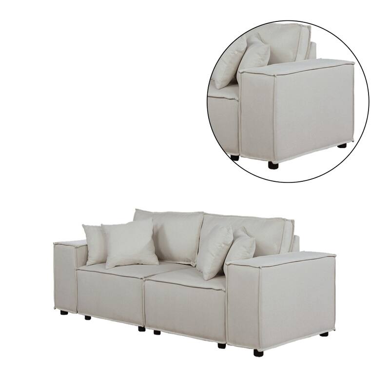 Loveseat with 4 Accent Pillows