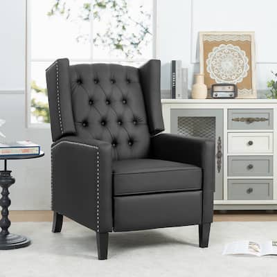 Christopher Knight Home Upholstered Wing Back Push Recliner Chair
