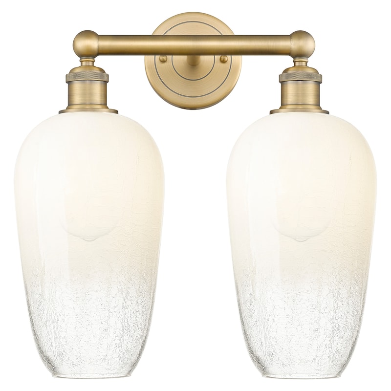Innovations Lighting 616-2W-18-16 Brookhaven Flute Vanity Brookhaven - Brushed Brass / Opal