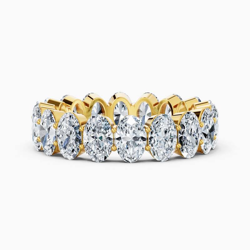 Auriya 14k Gold Oval North-South Lab Grown Diamond Eternity Band 2.40 - 10.50 ct. tw. (F-G, VS) - 5.40 ct. wt. - 4 - Yellow
