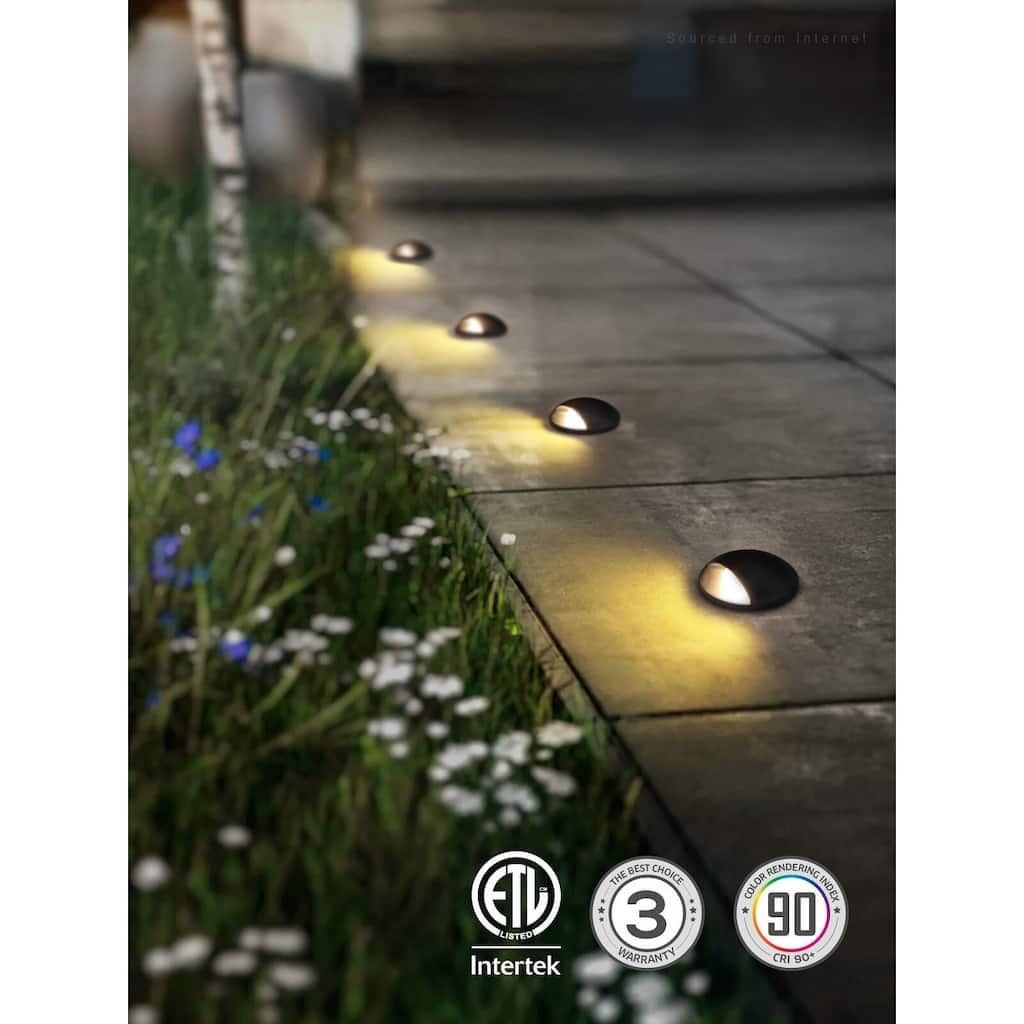 LED 5W 5CCT Well Lights, Inground Landscape Lighting, 12-24V AC/DC Low Voltage