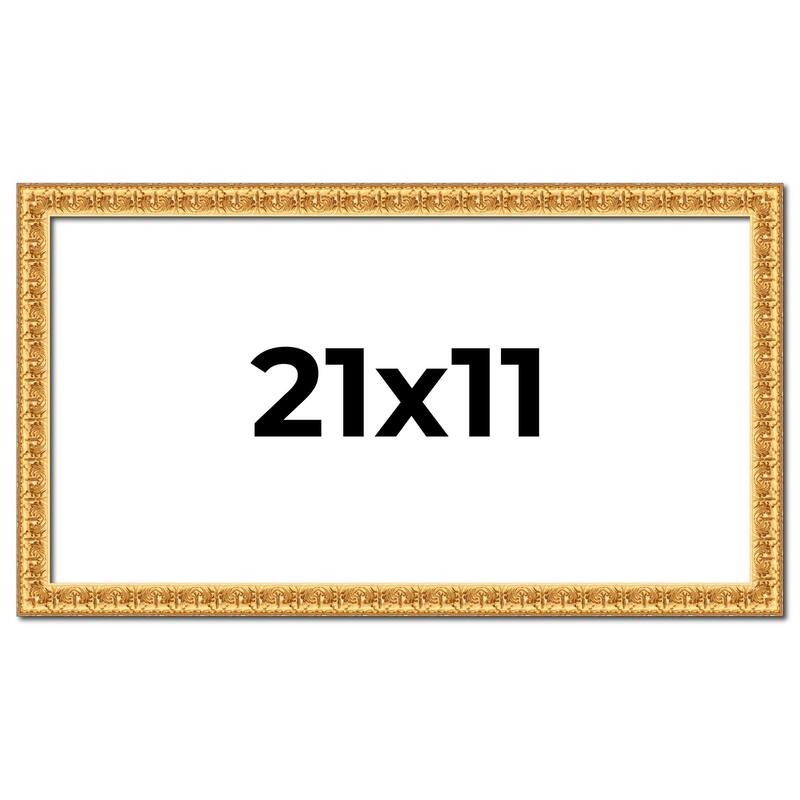 21x11 Frame Gold Real Wood Picture Frame Width 1 inches | Interior