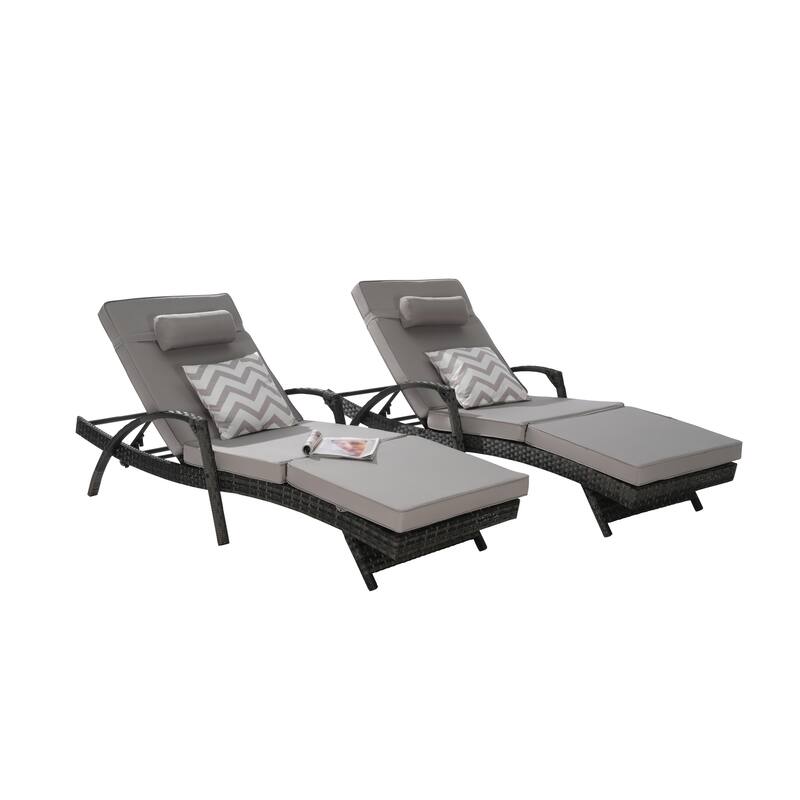 GDFStudio - Eliana Outdoor Recliner Set for Lounging, Sunbathing & Garden Relaxation