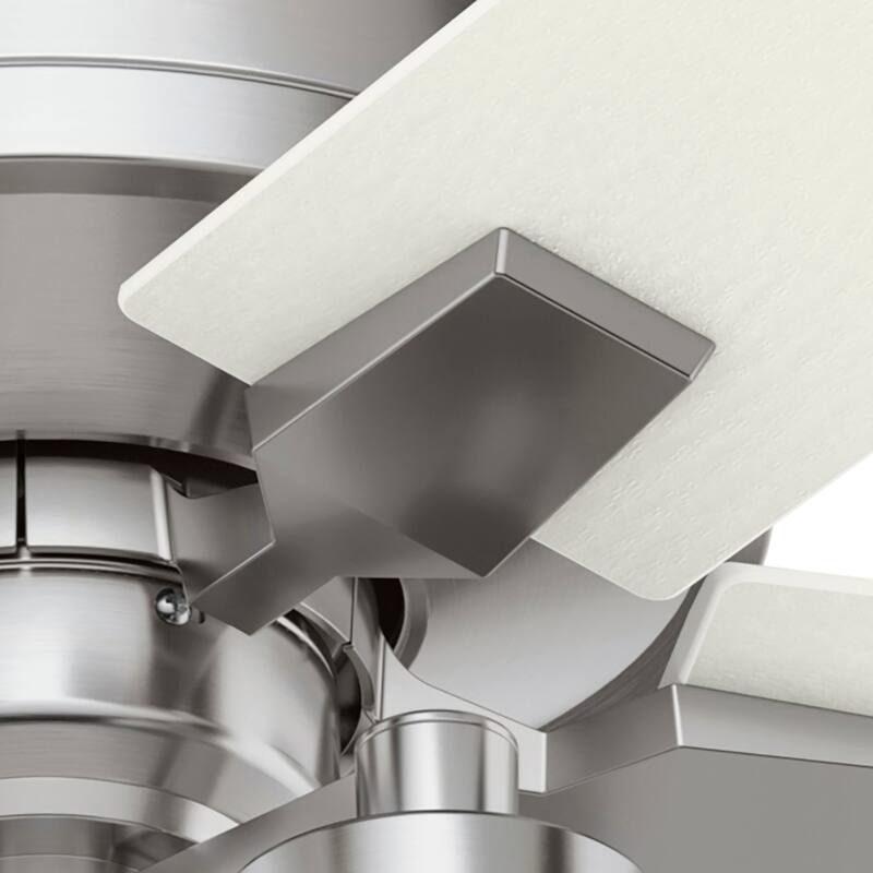 Hunter 52" Audry Brushed Nickel Indoor Chandelier Inspired Ceiling Fan LED Light Kit, Handheld Remote Glam, Transitional