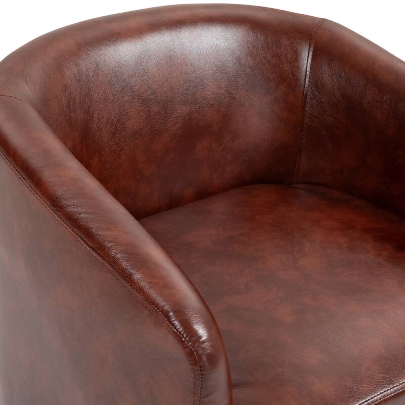 Modern Upholstered Barrel Chair Swivel Accent Chair for Living Room