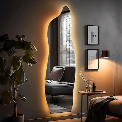LED Mirror Full Length Wall Mirror Vanity Mirror Adjustable Color 55''