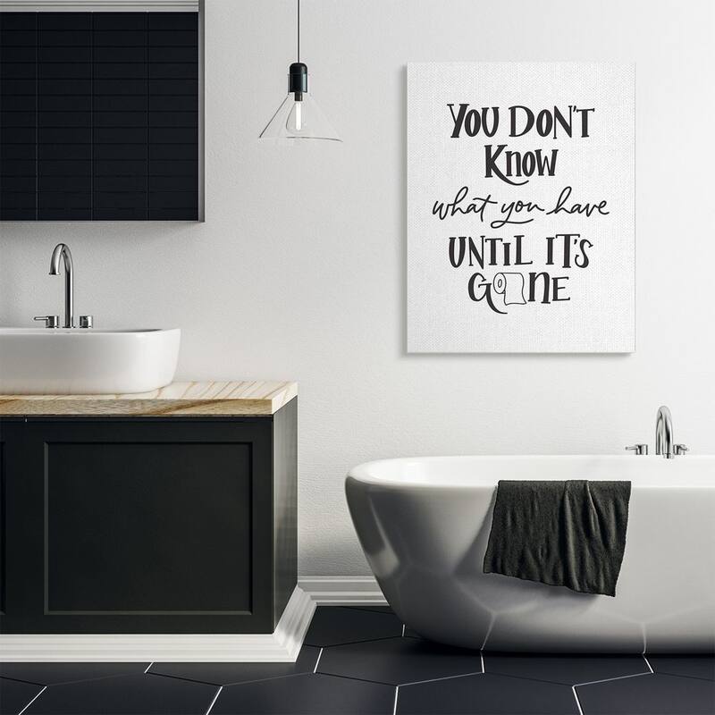 Stupell Bathroom Inspired 'Until It's Gone' Toilet Paper Phrase Canvas Wall Art Design By Amanda Houston