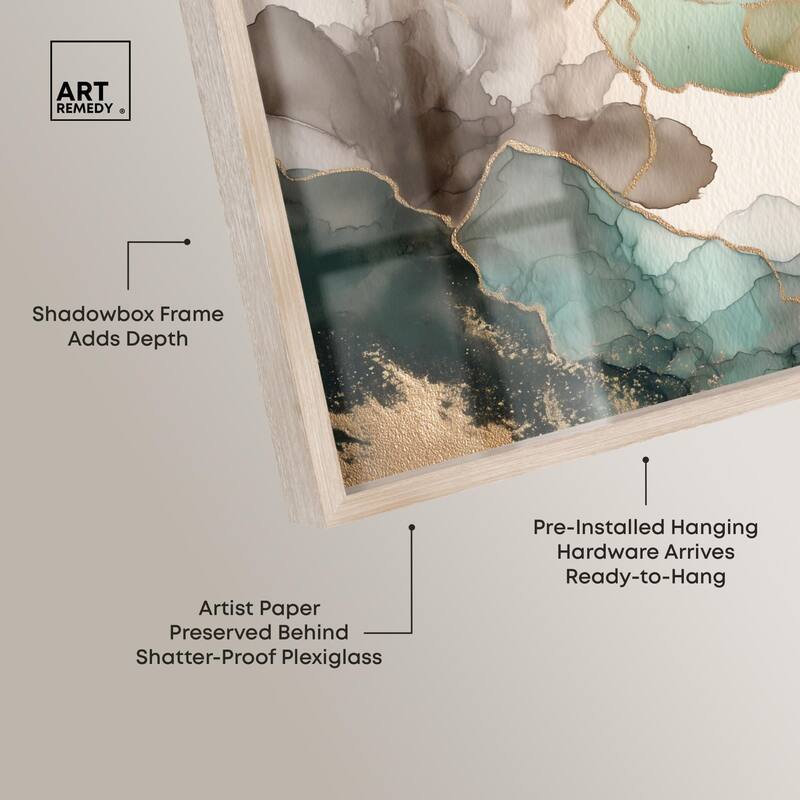 Golden Estuary II Shadowbox by Art Remedy