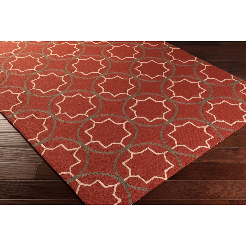 Hand-hooked Dolly Contemporary Geometric Indoor/ Outdoor Area Rug
