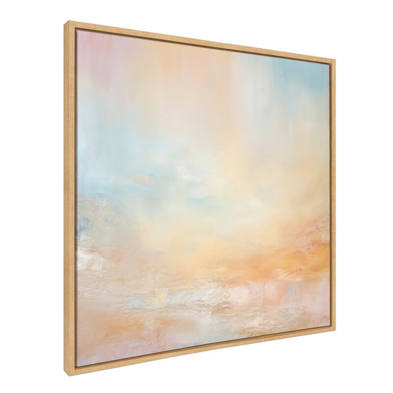 Kate and Laurel Sylvie Tonal Pastels Framed Canvas by Creative Bunch Studio - 30x30 - Natural