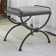 preview thumbnail 6 of 6, Cambridge Iron Vanity Bench with Cushion Grey