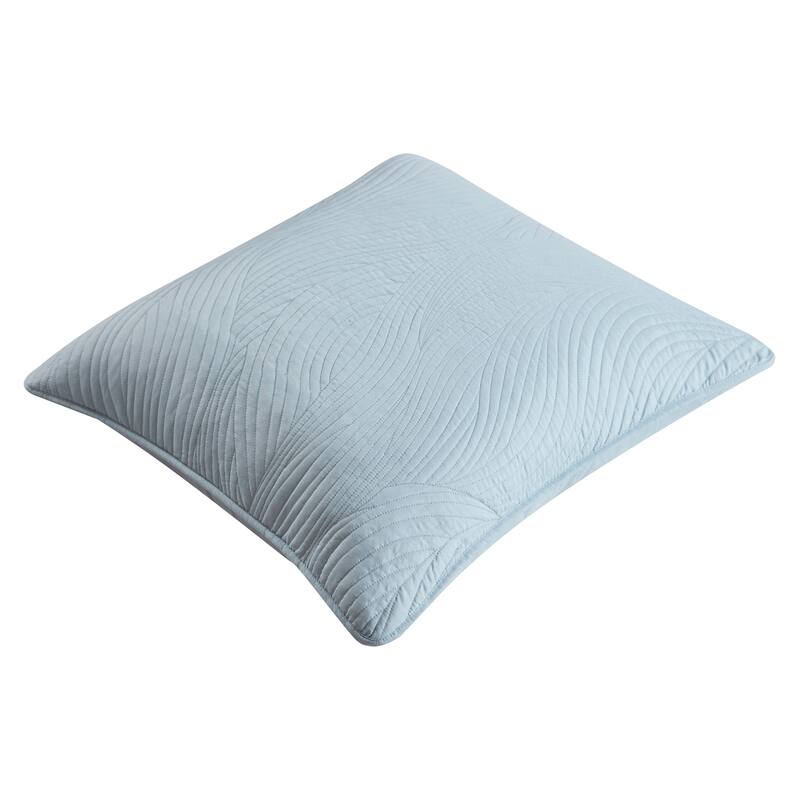 Brielle Stream Embroidered Euro Sham Cover