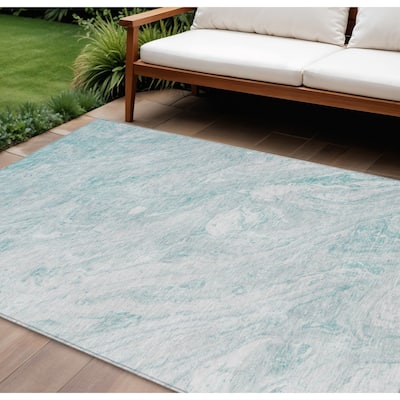HomeRoots Abstract Transitional Rectangle Outdoor Rug