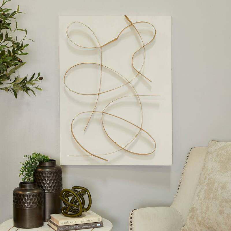 CosmoLiving by Cosmopolitan Metal Overlapping Lines Abstract Wall Decor with White or Black Backing - White or Black