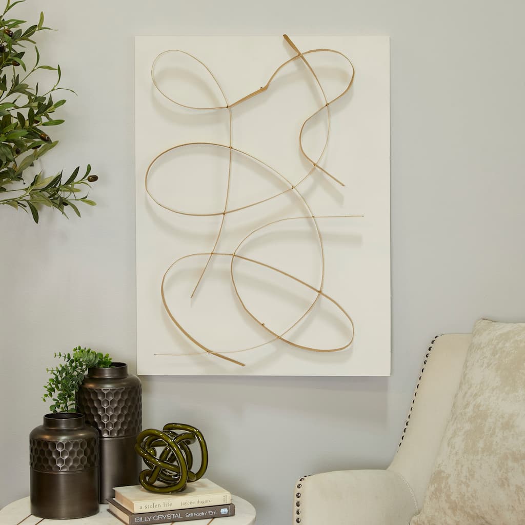 CosmoLiving by Cosmopolitan Metal Overlapping Lines Abstract Wall Decor with White or Black Backing - White or Black