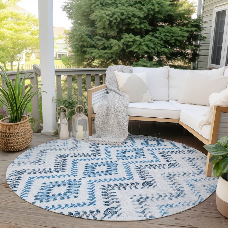 Machine Washable Indoor/ Outdoor Chantille Boho Global Rug