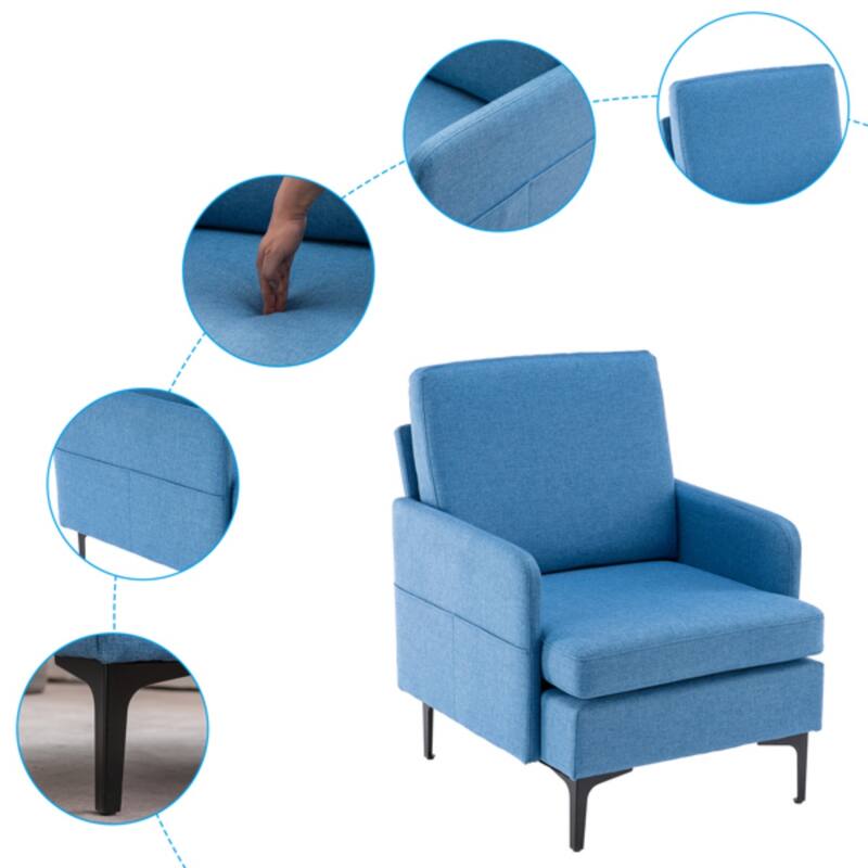 Lounge Chair Stylish and Comfortable Single Sofa Accent Chair for Living Room or Bedroom - 31.1” x 26.77” x 34.65” (L x W x H)