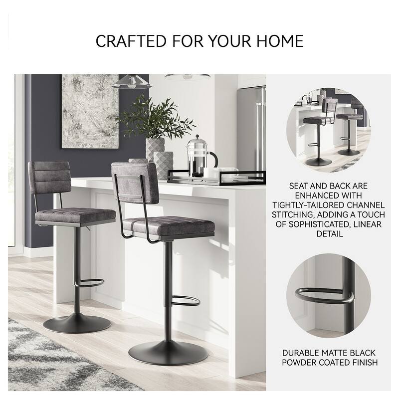 Ashley Furniture Strumford Swivel Barstool (Set of 2) - 18"W x 18"D x 33-43"H