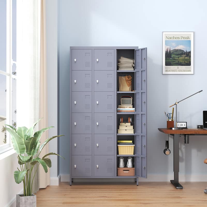 18 Door 72"H Metal Lockers With Lock