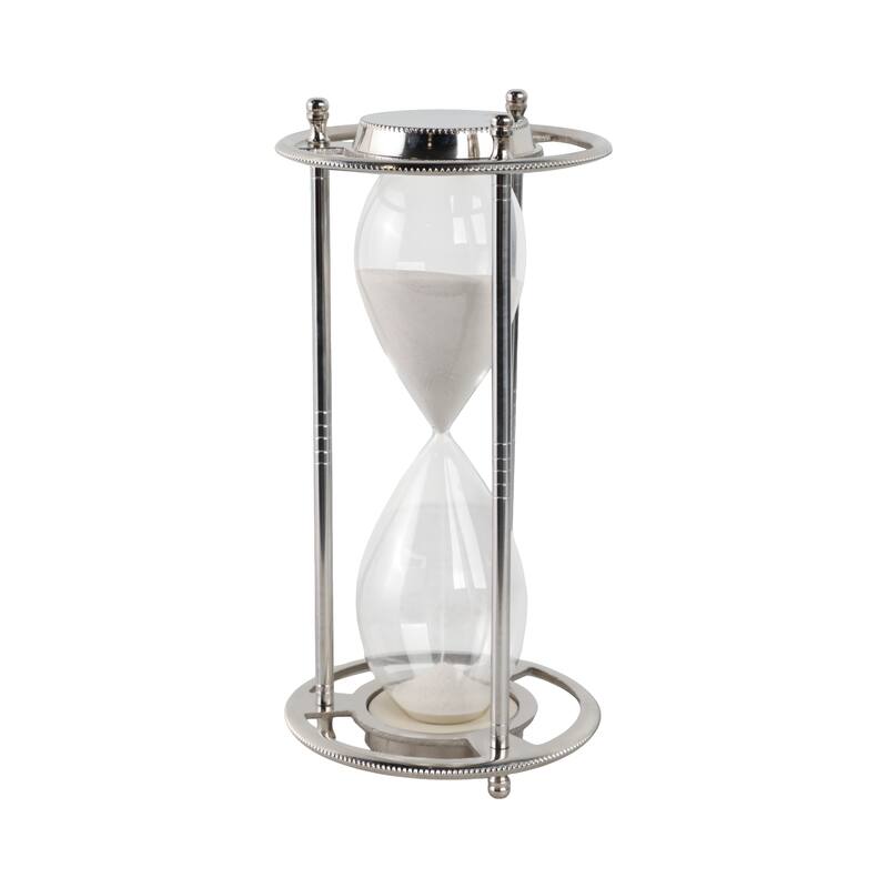 Metal Aluminum Hourglass Decorative Object Modern Contemporary Display - 5" x 5" x 11"