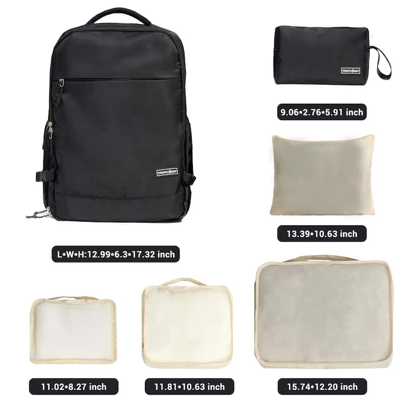 9-Piece Set ABS+PC Hardshell Carry on Luggage Set with bags