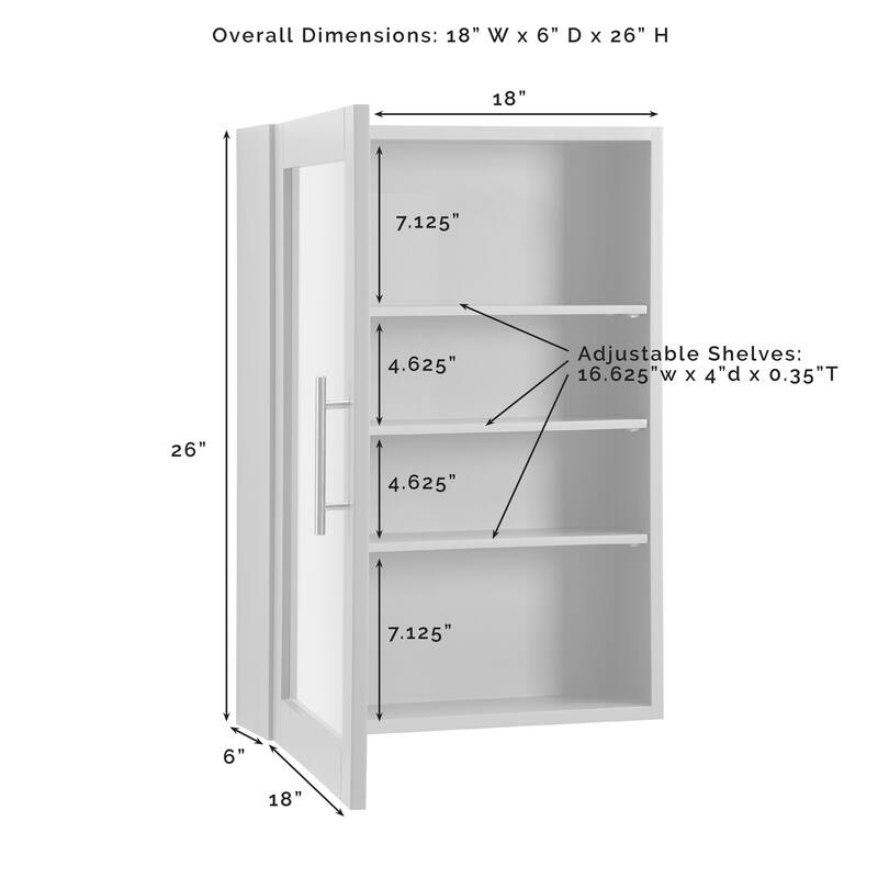 Crosley Savannah Mirrored Wall Cabinet