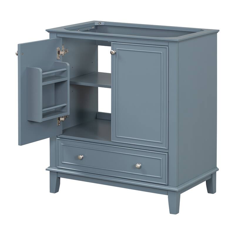 30" Bathroom Vanity without Sink, Base Only,Multi-functional Bathroom Cabinet with Doors and Drawer,Solid Frame and MDF Board