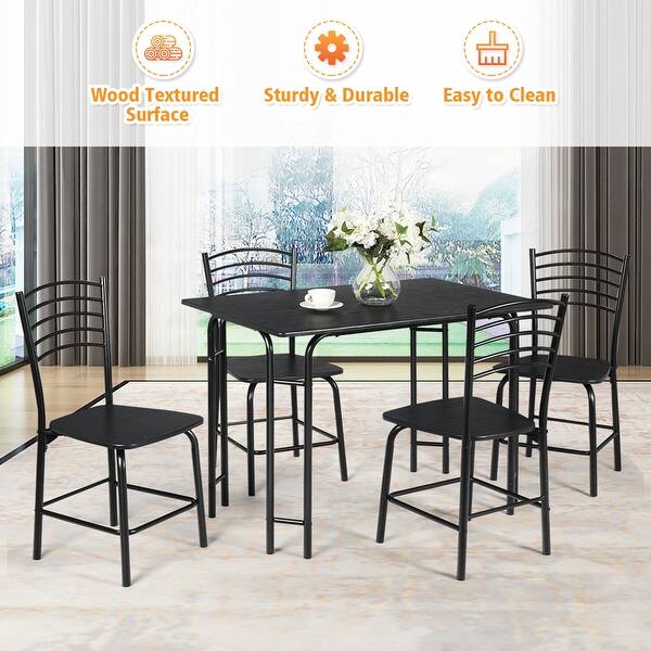 Shop Costway 5 Piece Dining Set Home Kitchen Table And 4 Chairs