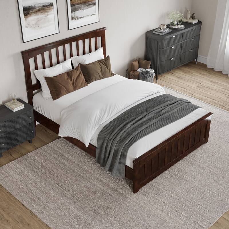Becket Solid Wood Low Profile Platform Bed with Matching Footboard