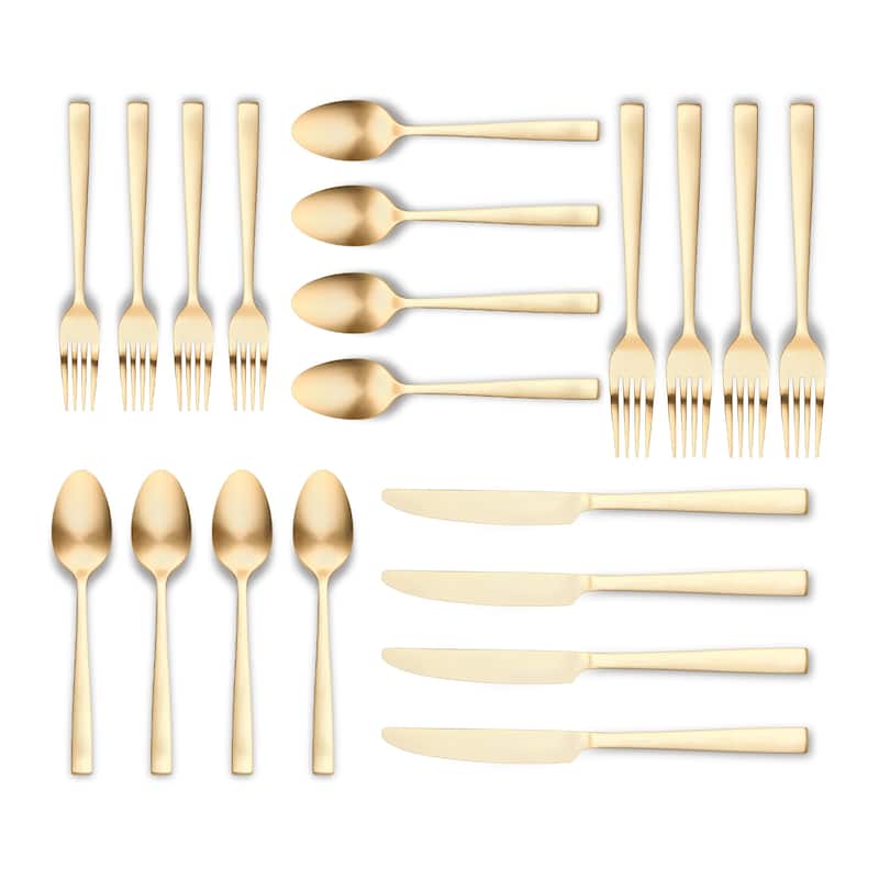 Ornative Lola 18/0 Stainless Steel 20 Pieces Flatware Set - 10.63" H x 6.69" W x 2.76" D