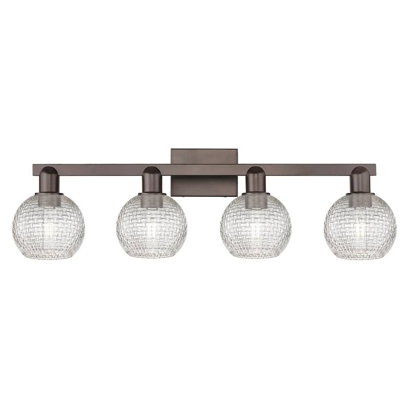 Innovations Lighting 716-4W-10-33 Athens Vanity Athens 4 Light 33" - Oil Rubbed Bronze / Clear Basketweave