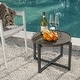preview thumbnail 2 of 7, COSIEST Outdoor Round Lightweight Concrete Coffee Table Side Table