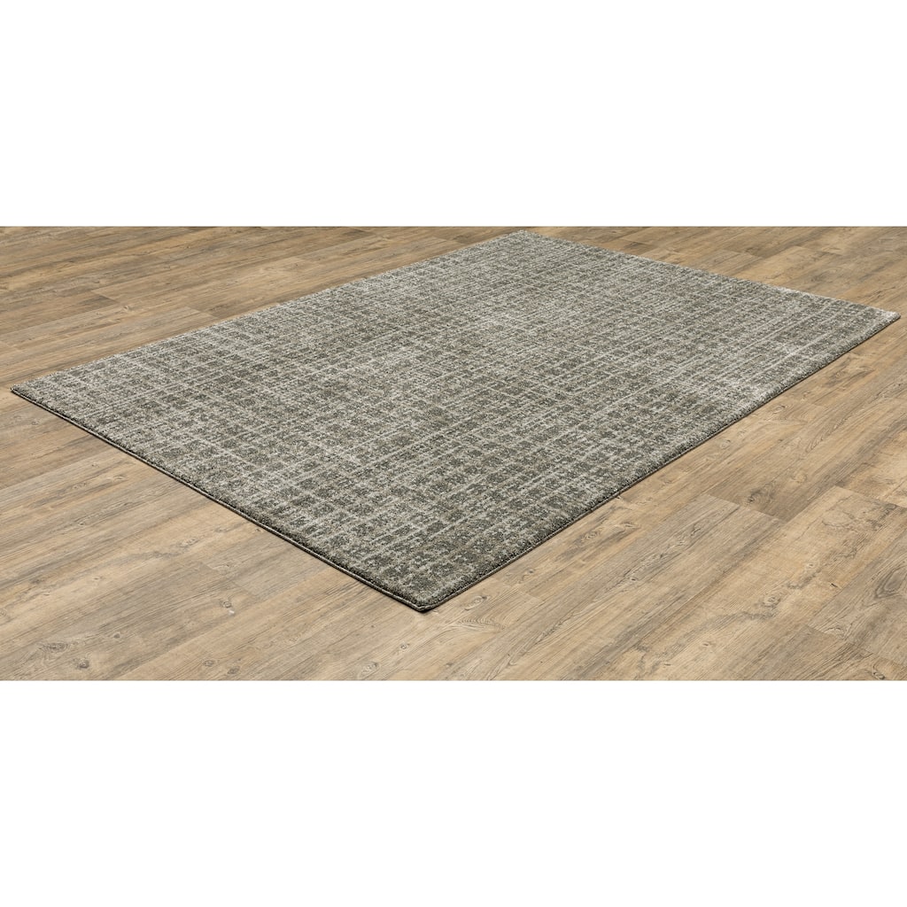 Allen Brown Beige Geometric Distressed Casual Area Rug