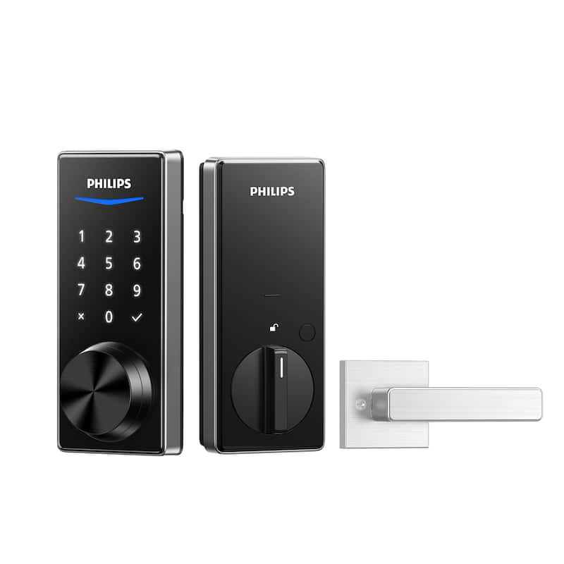 Philips Home Access 1000 Series Electronic Deadbolt with Lever Set - Satin Nickel