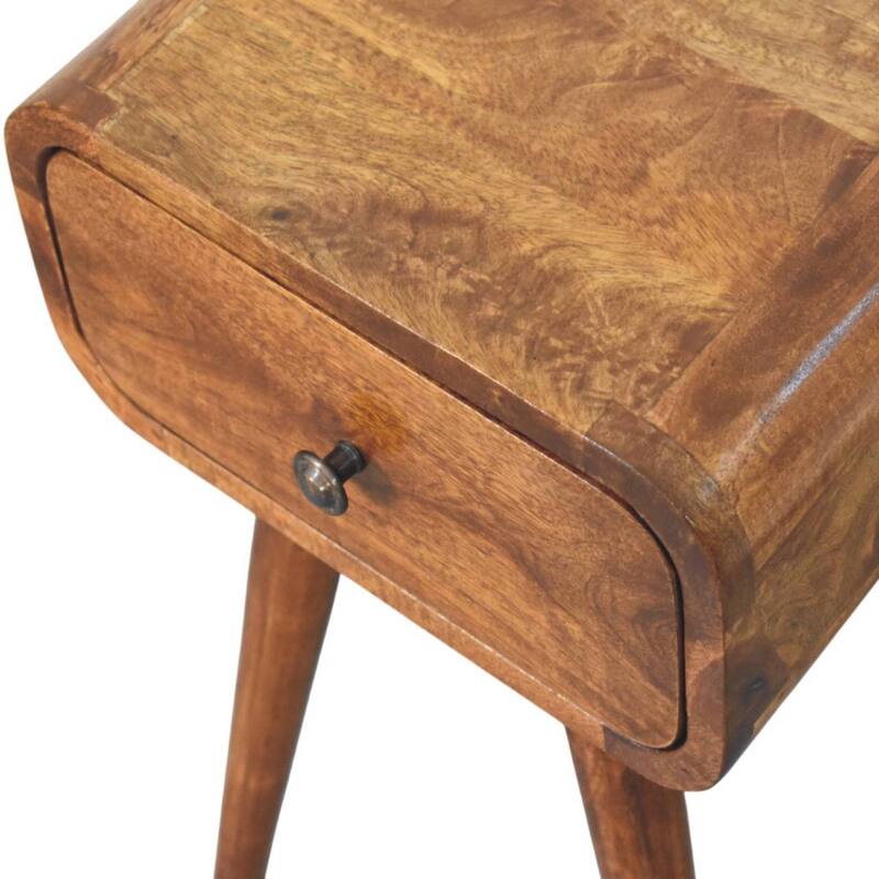 HomeRoots 19" Chestnut Solid Wood Square One Drawer Nightstand